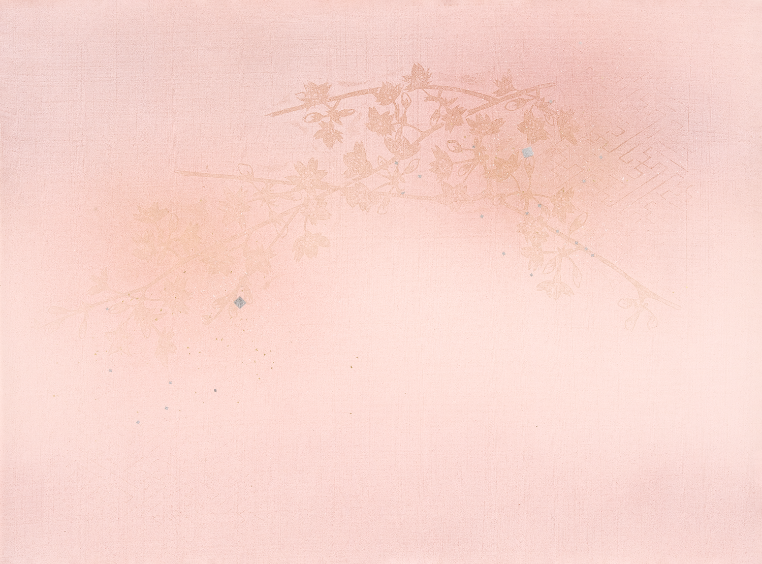 かな書道料紙 : No.153 紗綾・桜　切箔入り（ピンク系）