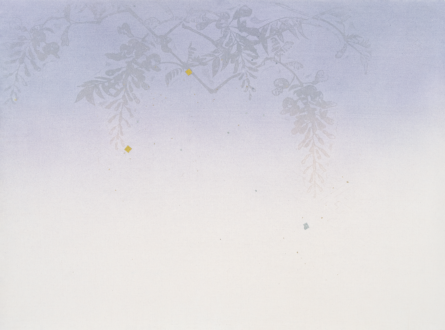 かな書道料紙 : No.154 紗綾・藤　切箔入り（紫系）