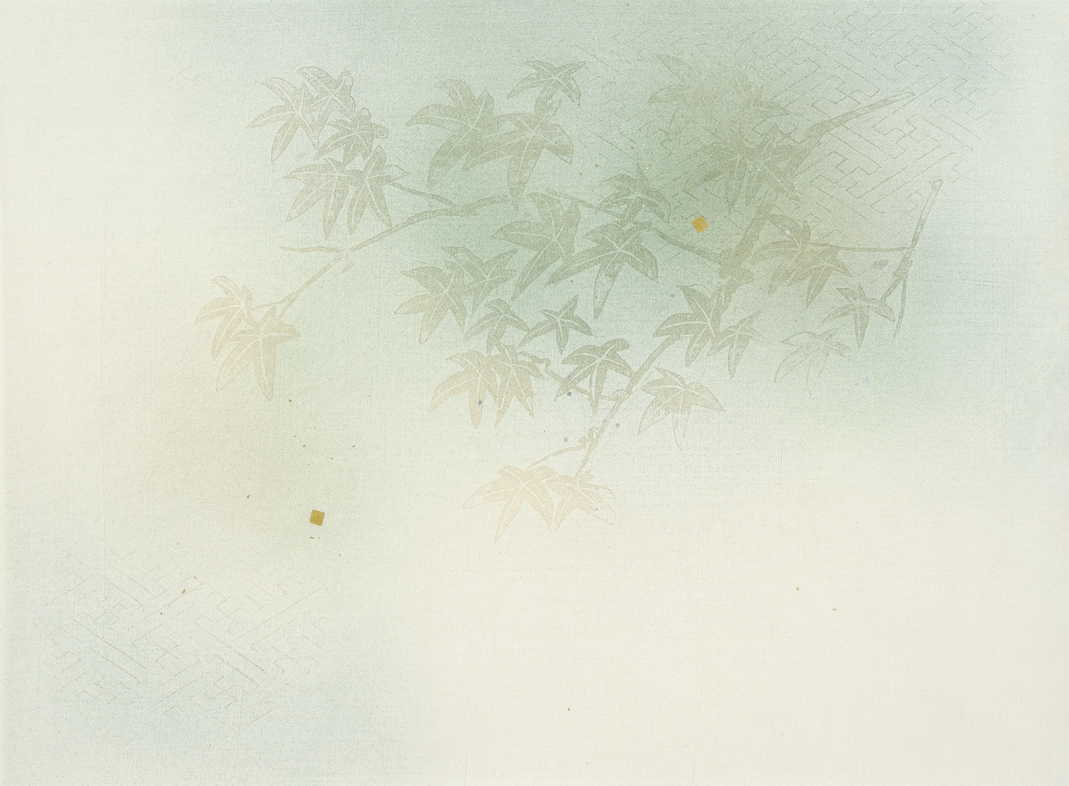 かな書道料紙 : No.161 紗綾・紅葉　切箔入り（白系）