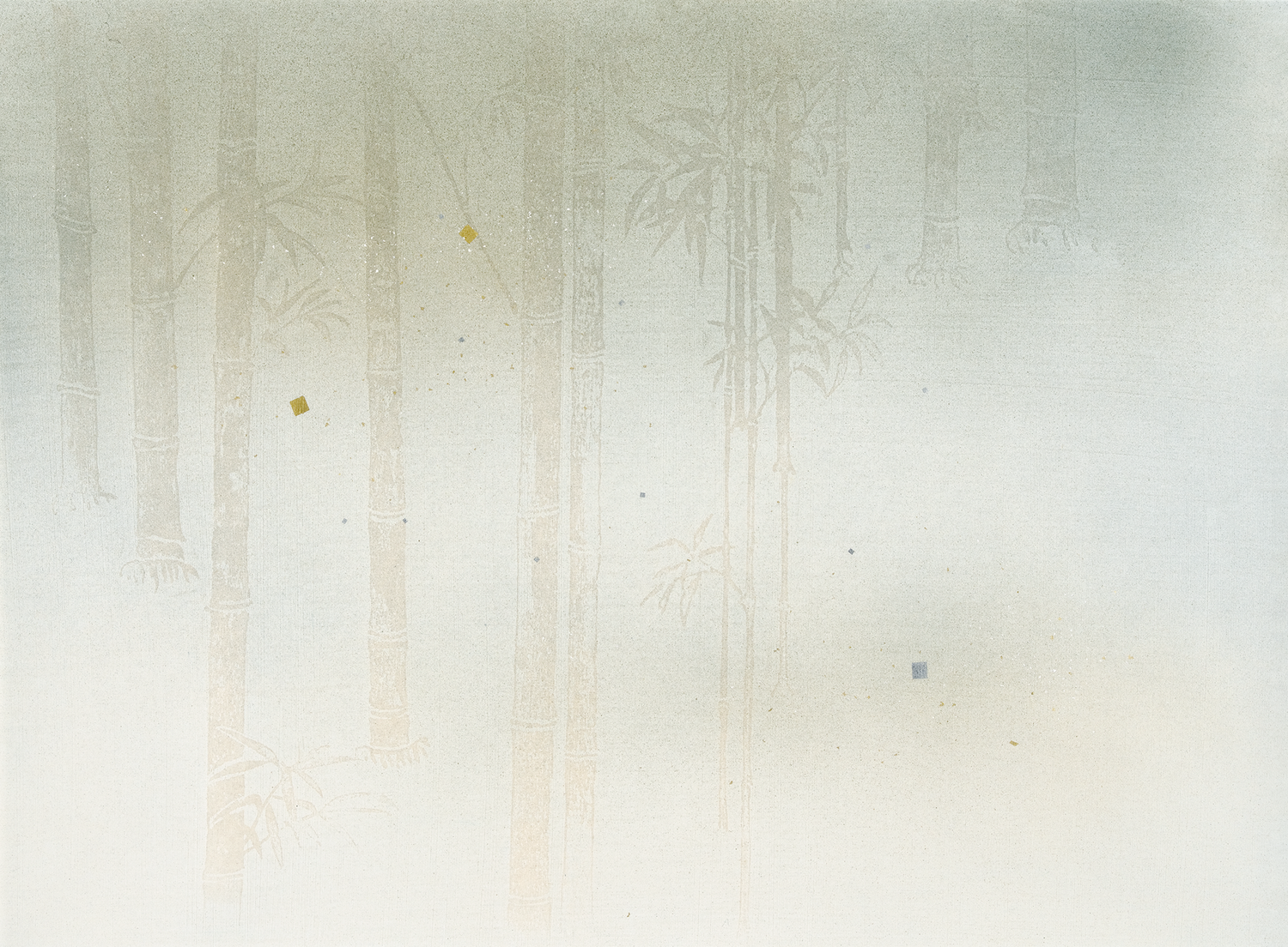 かな書道料紙 : No.162 竹　切箔入り（うすいグリーン系）