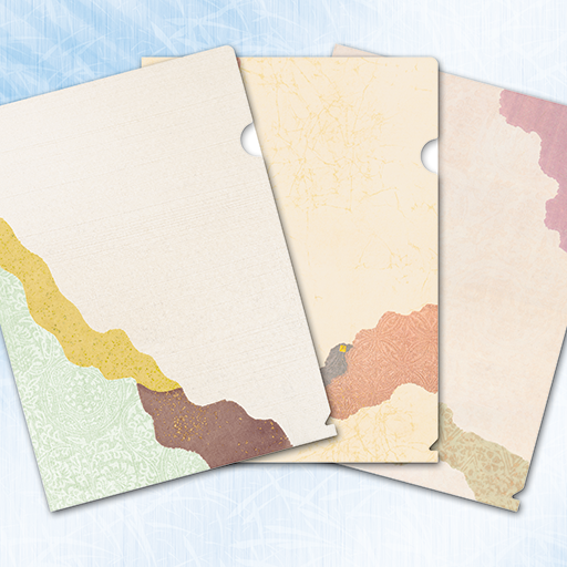 かな書道料紙 : 破り継ぎ柄クリアファイル